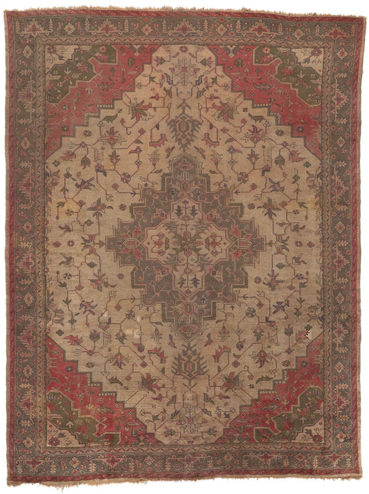 9 x 12 Antique Turkish Serapi Rug 77735