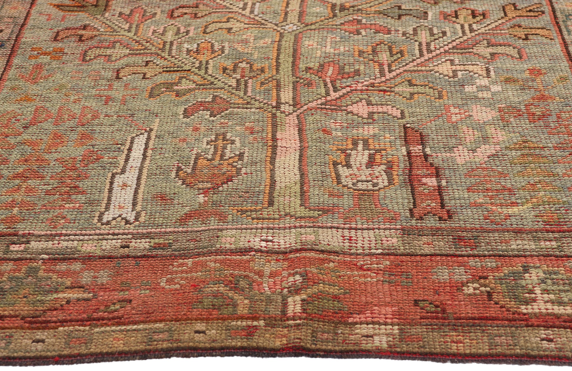 5 x 6 Antique Turkish Oushak Tree of Life Rug 74049