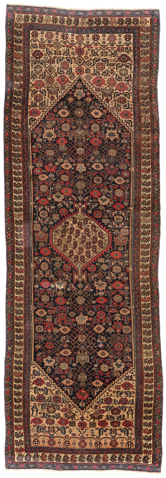 4 x 11 Antique Persian Bijar Rug 78754