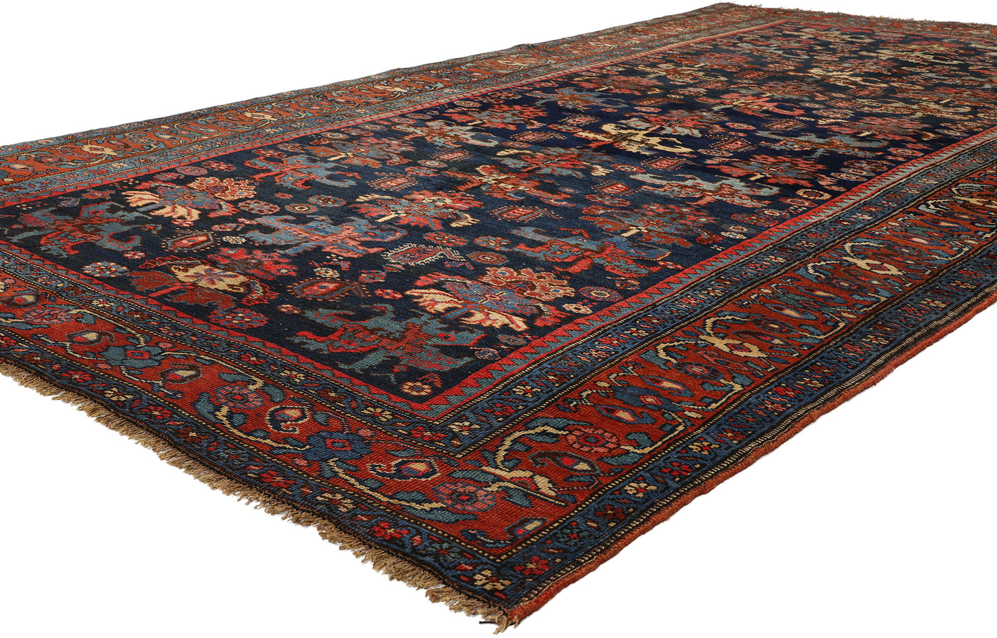 5 x 10 Antique Navy Blue Persian Bijar Rug 76771