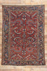 7 x 10 Antique Red Persian Dragon Heriz Rug 90009