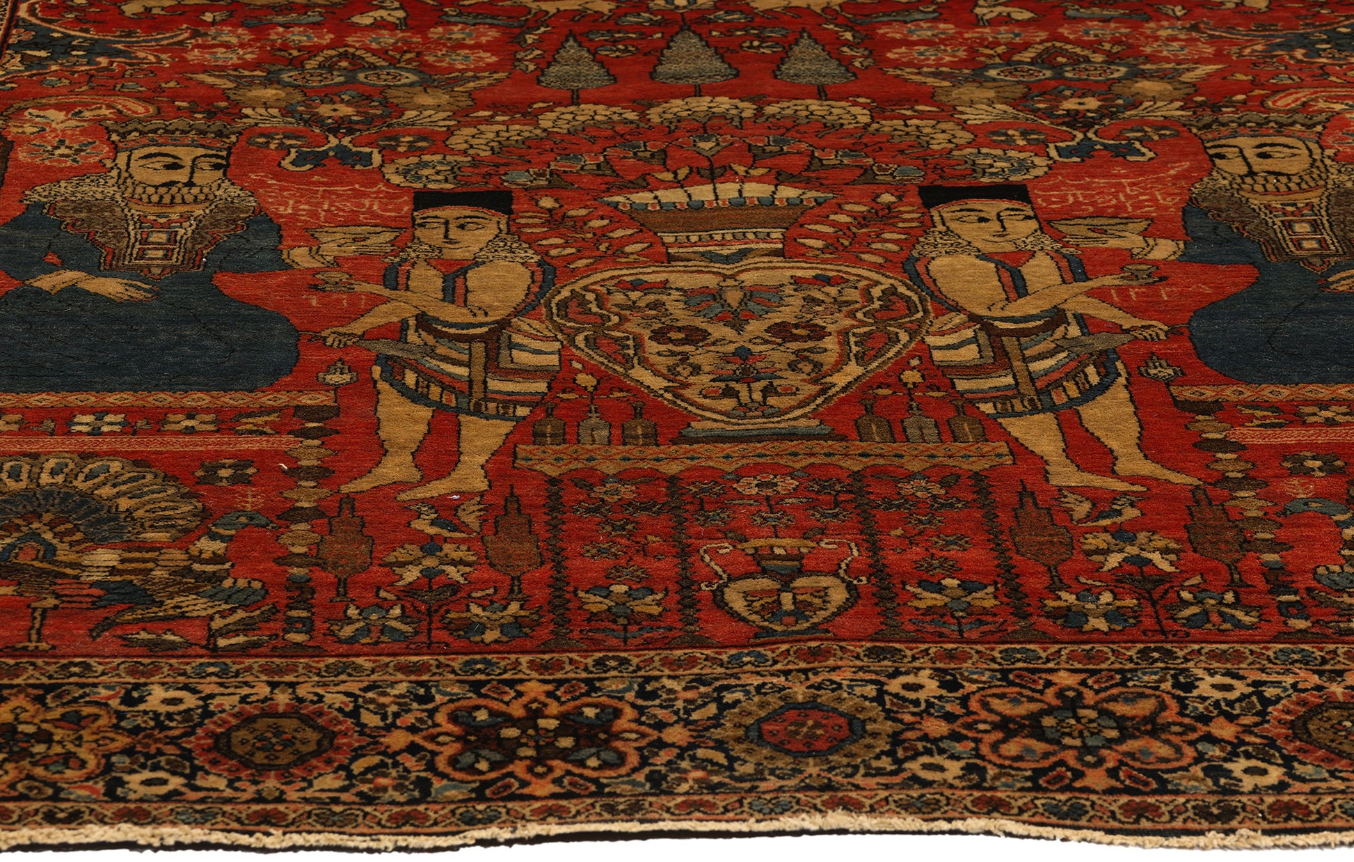 4 x 6 Antique Persian Farahan Pictorial Rug 78724