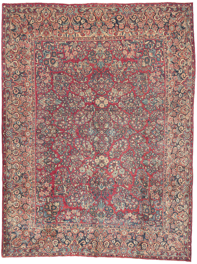 9 x 12 Antique Persian Sarouk Rug 73369