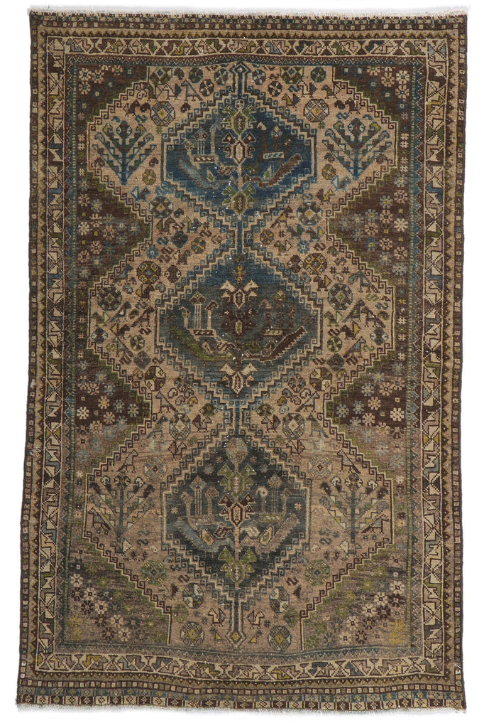 4 x 5 Antique Persian Hamadan Rug 60995