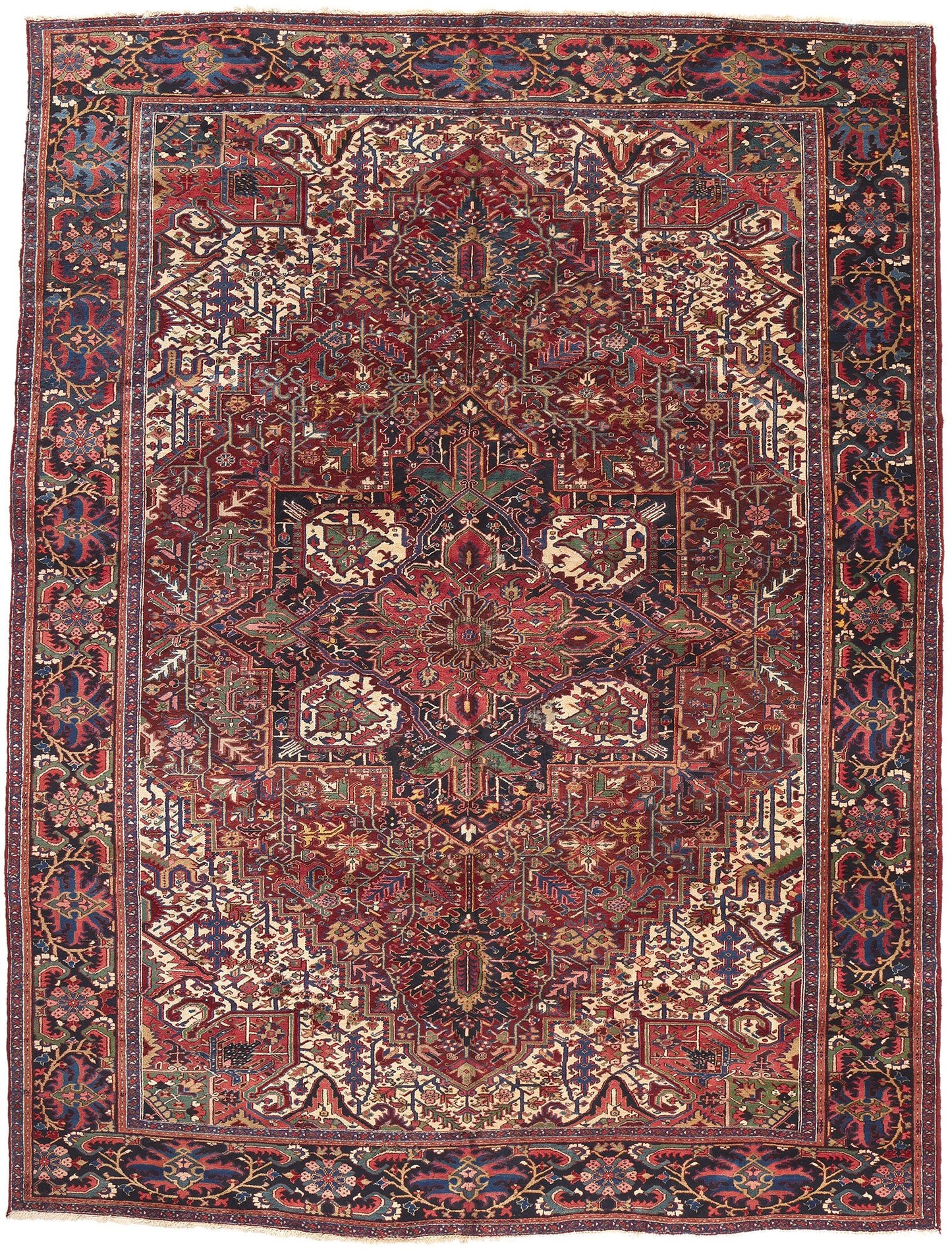 11 x 15 Antique Persian Heriz Rug 78341