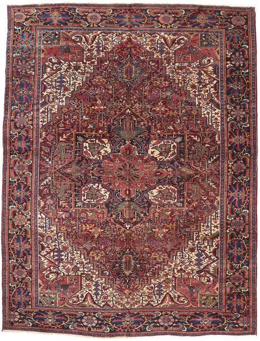 11 x 15 Antique Persian Heriz Rug 78341