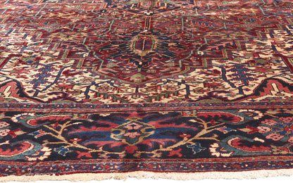 11 x 15 Antique Persian Heriz Rug 78341