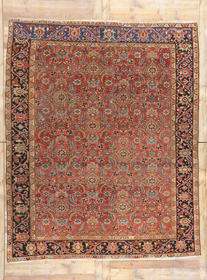8 x 10 Antique Persian Heriz Rug 90005