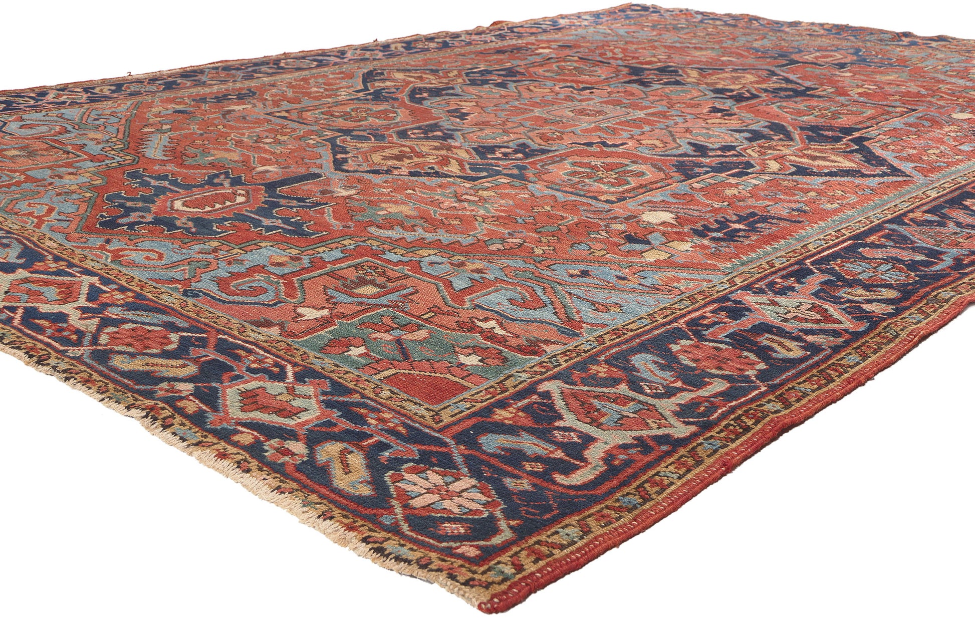 8 x 10 Antique Persian Heriz Rug 78675