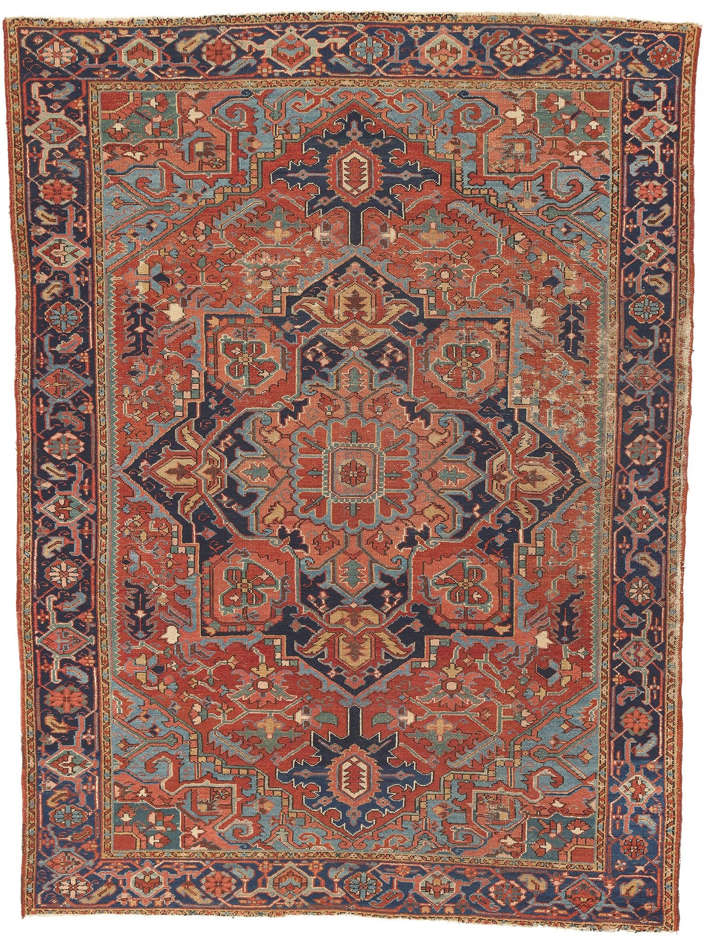 8 x 10 Antique Persian Heriz Rug 78675