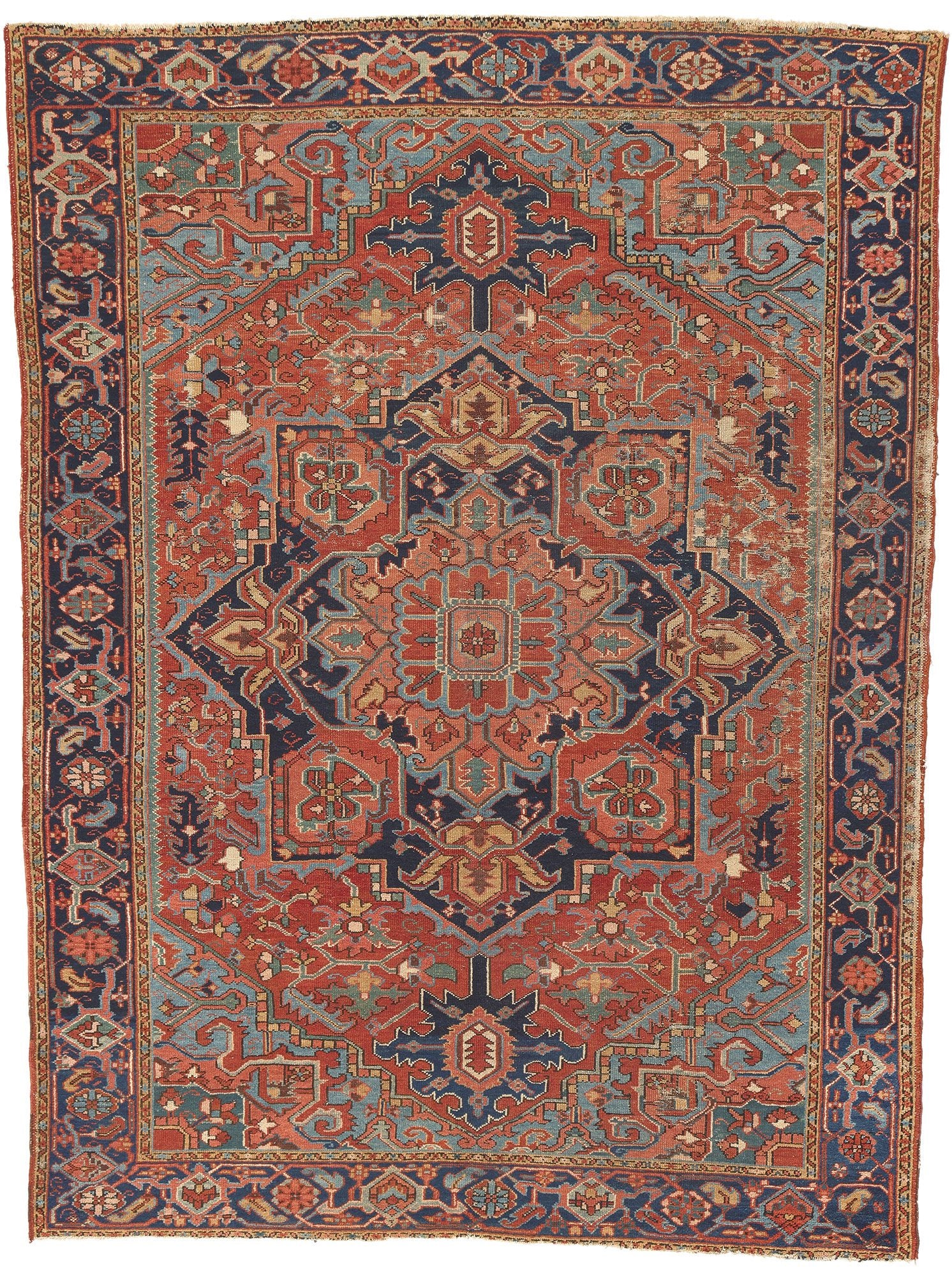8 x 10 Antique Persian Heriz Rug 78675