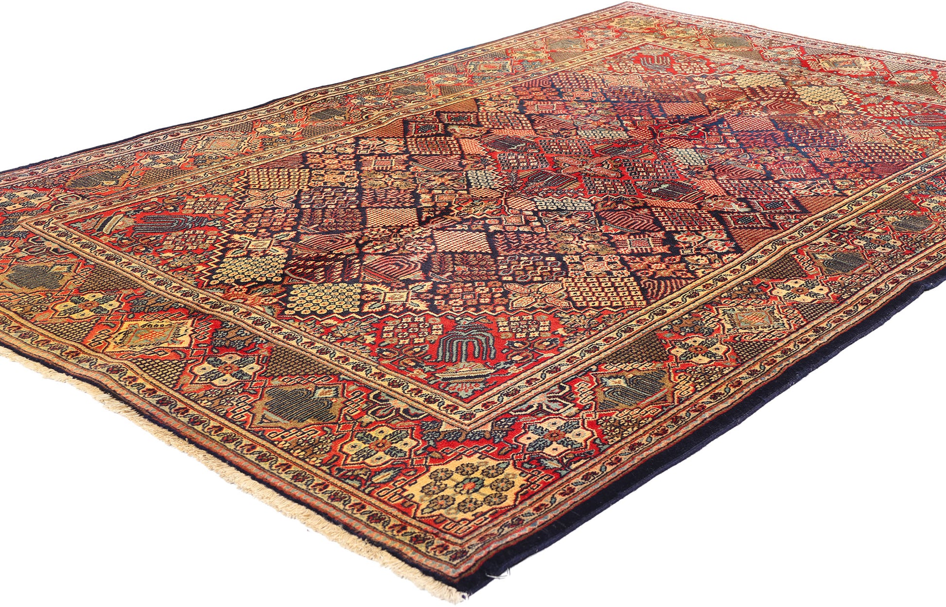 4 x 7 Antique Persian Kashan Rug 53758