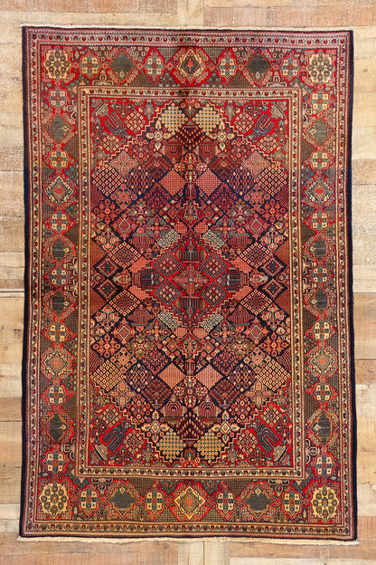 4 x 7 Antique Persian Kashan Rug 53758