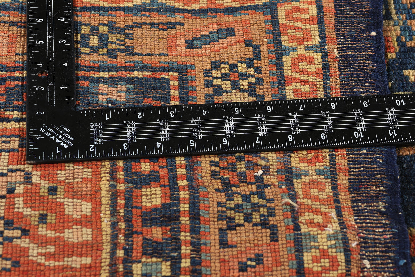 10 x 13 Antique Navy Blue Persian Kurdish Rug 51634