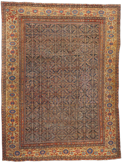 13 x 17 Antique Persian Mahal Rug 90021
