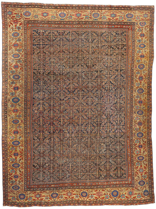 13 x 17 Antique Persian Mahal Rug 90021