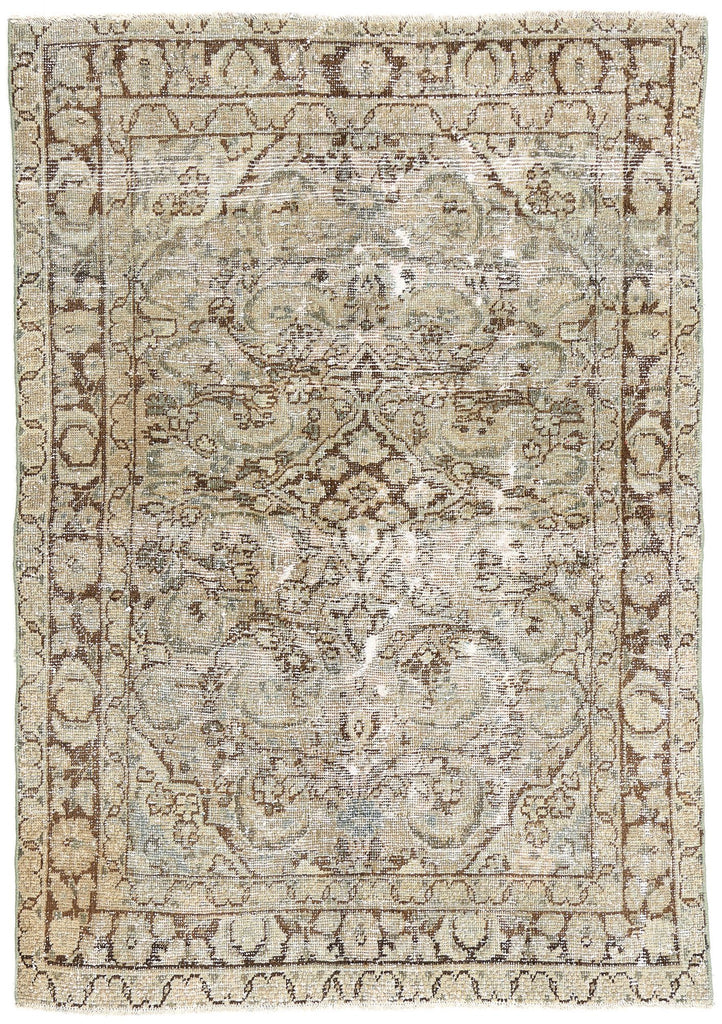 4 x 6 Antique-Worn Persian Mahal Rug 61002