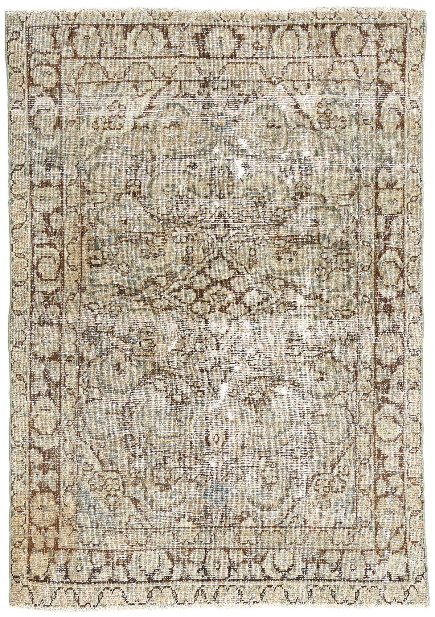 4 x 6 Antique-Worn Persian Mahal Rug 61002