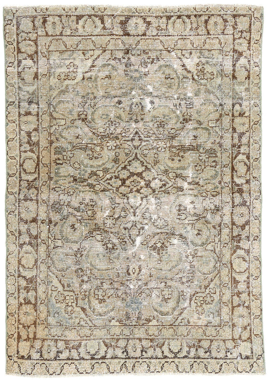 4 x 6 Antique-Worn Persian Mahal Rug 61002