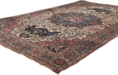 4 x 6 Antique Persian Sarouk Farahan Rug 78683