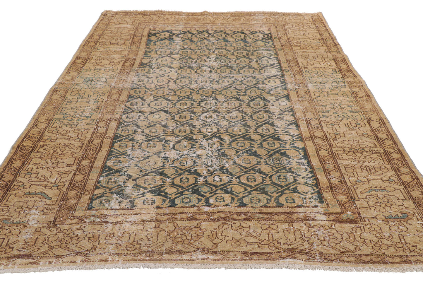 5 x 9 Antique-Worn Persian Malayer Rug 53738