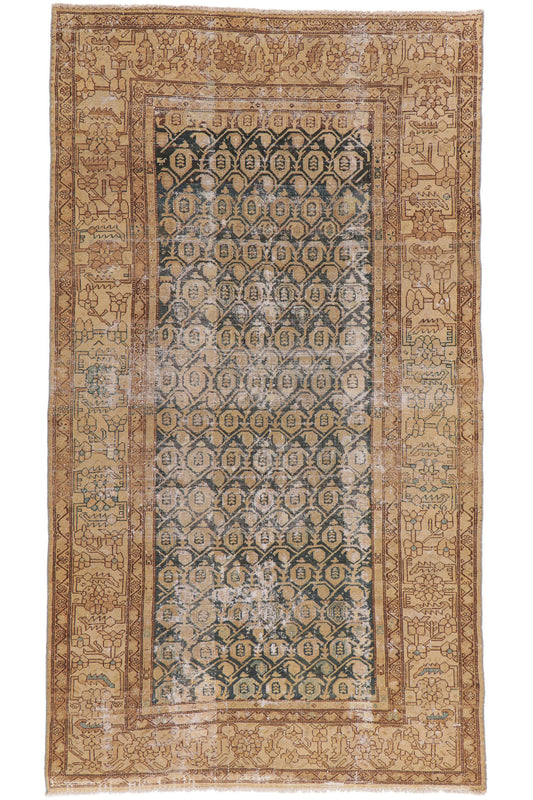 5 x 9 Antique-Worn Persian Malayer Rug 53738