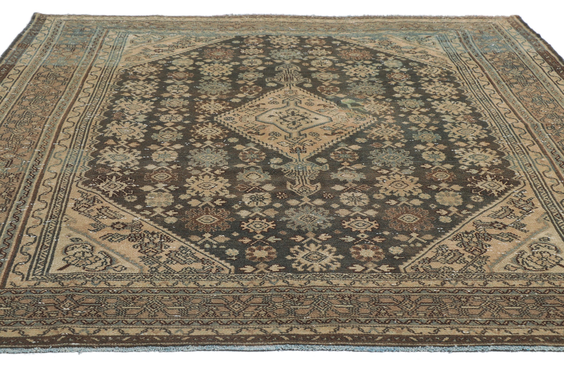7 x 10 Vintage Persian Hamadan Rug 61007