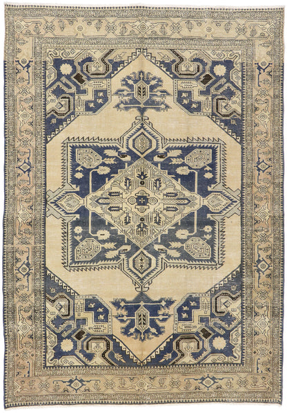 7 x 10 Distressed Antique Persian Viss Rug 60943