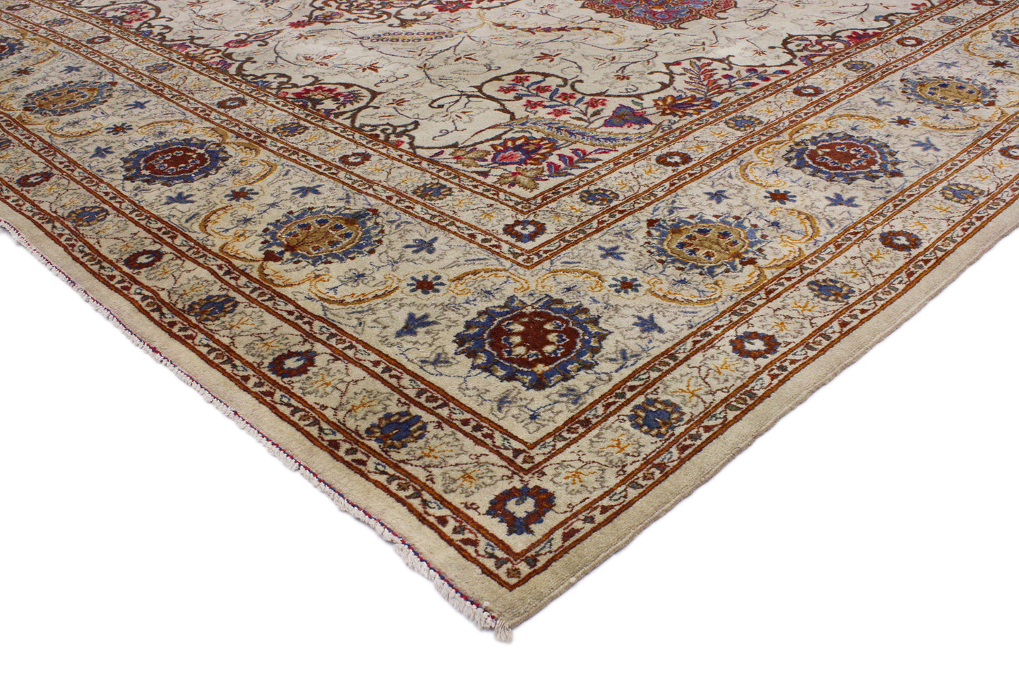 9 x 12 Antique Persian Kashan Rug 73351