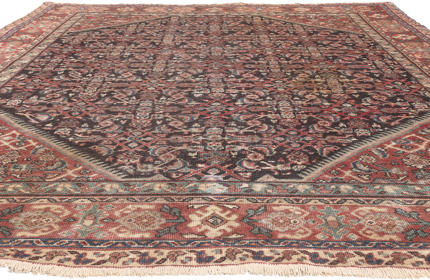 9 x 12 Antique Persian Mahal Rug 74576
