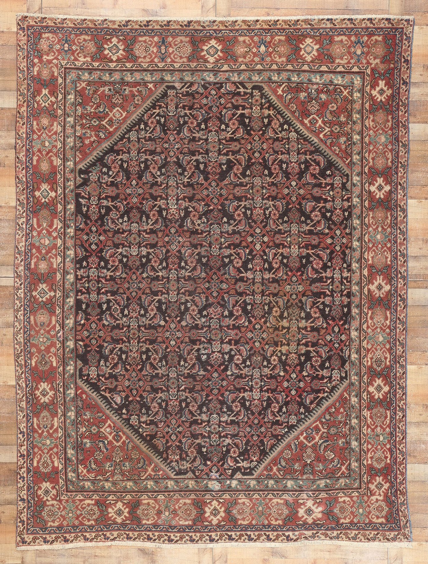 9 x 12 Antique Persian Mahal Rug 74576
