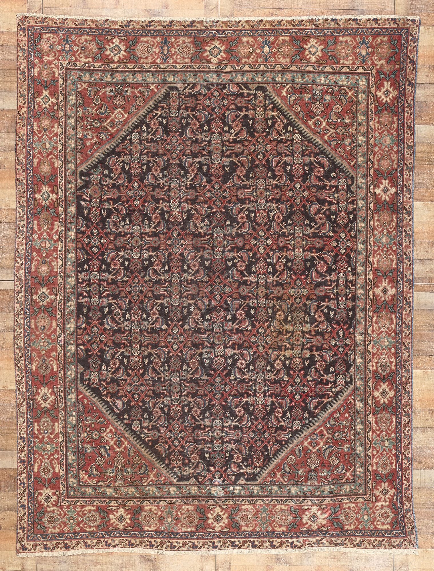 9 x 12 Antique Persian Mahal Rug 74576