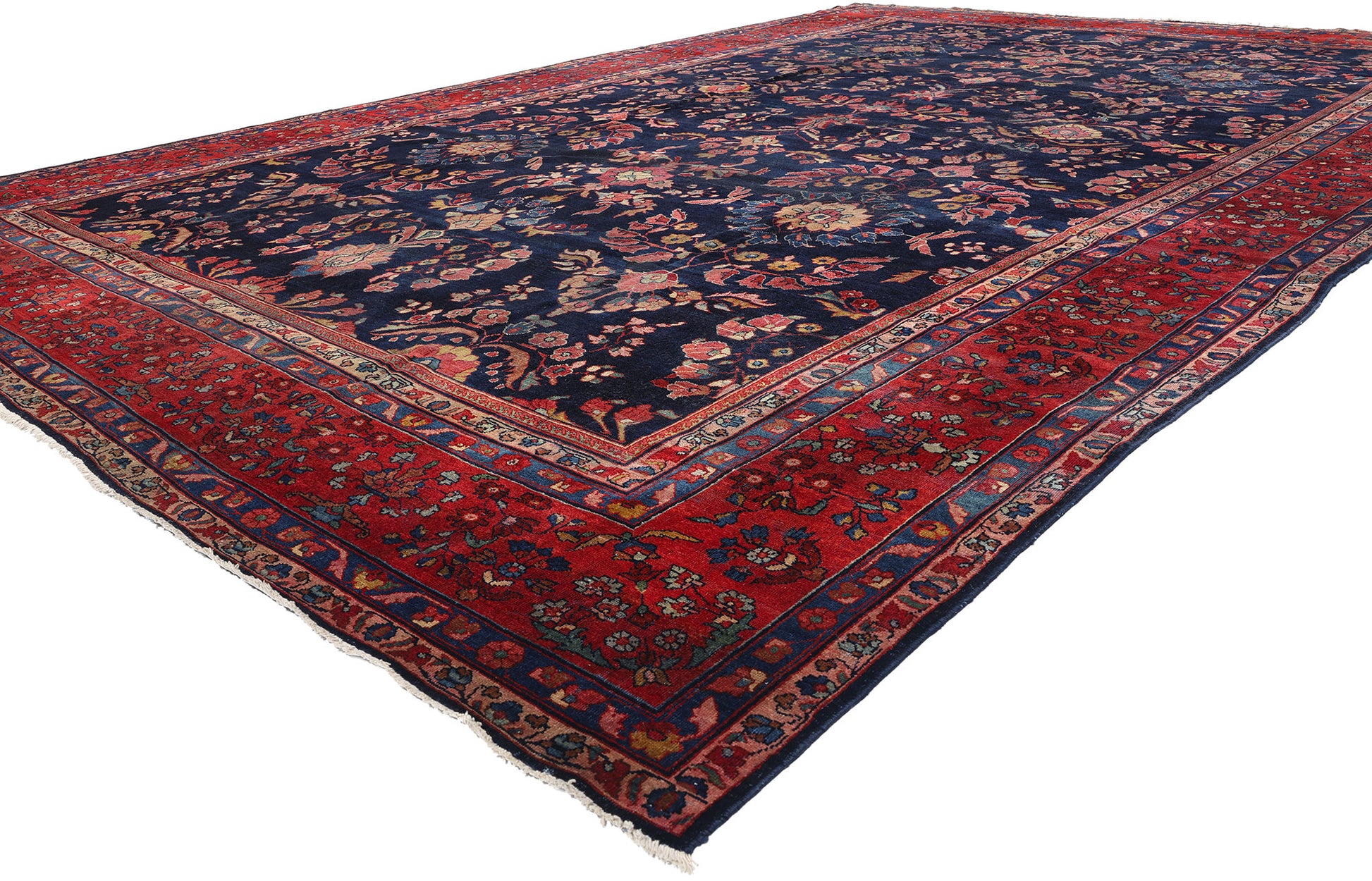 12 x 19 Antique Persian Sarouk Mahal Rug 90023