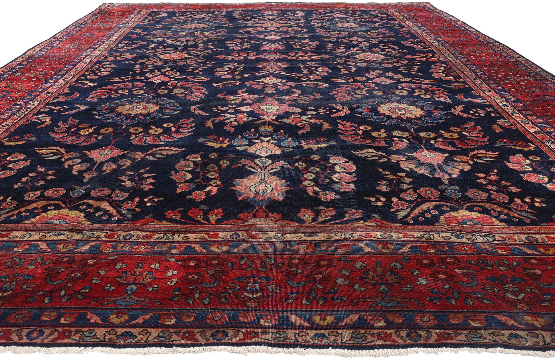 12 x 19 Antique Persian Sarouk Mahal Rug 90023