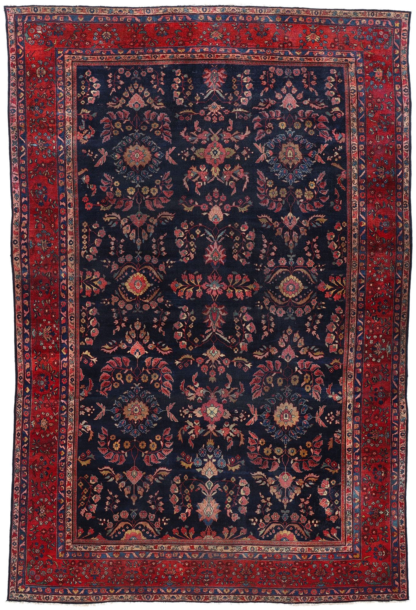 12 x 19 Antique Persian Sarouk Mahal Rug 90023