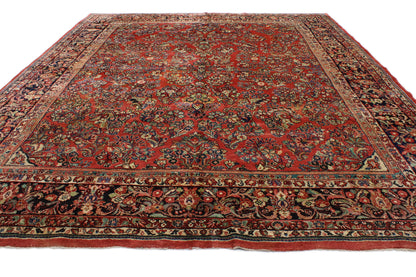 10 x 13 Antique Persian Sarouk Rug 76865