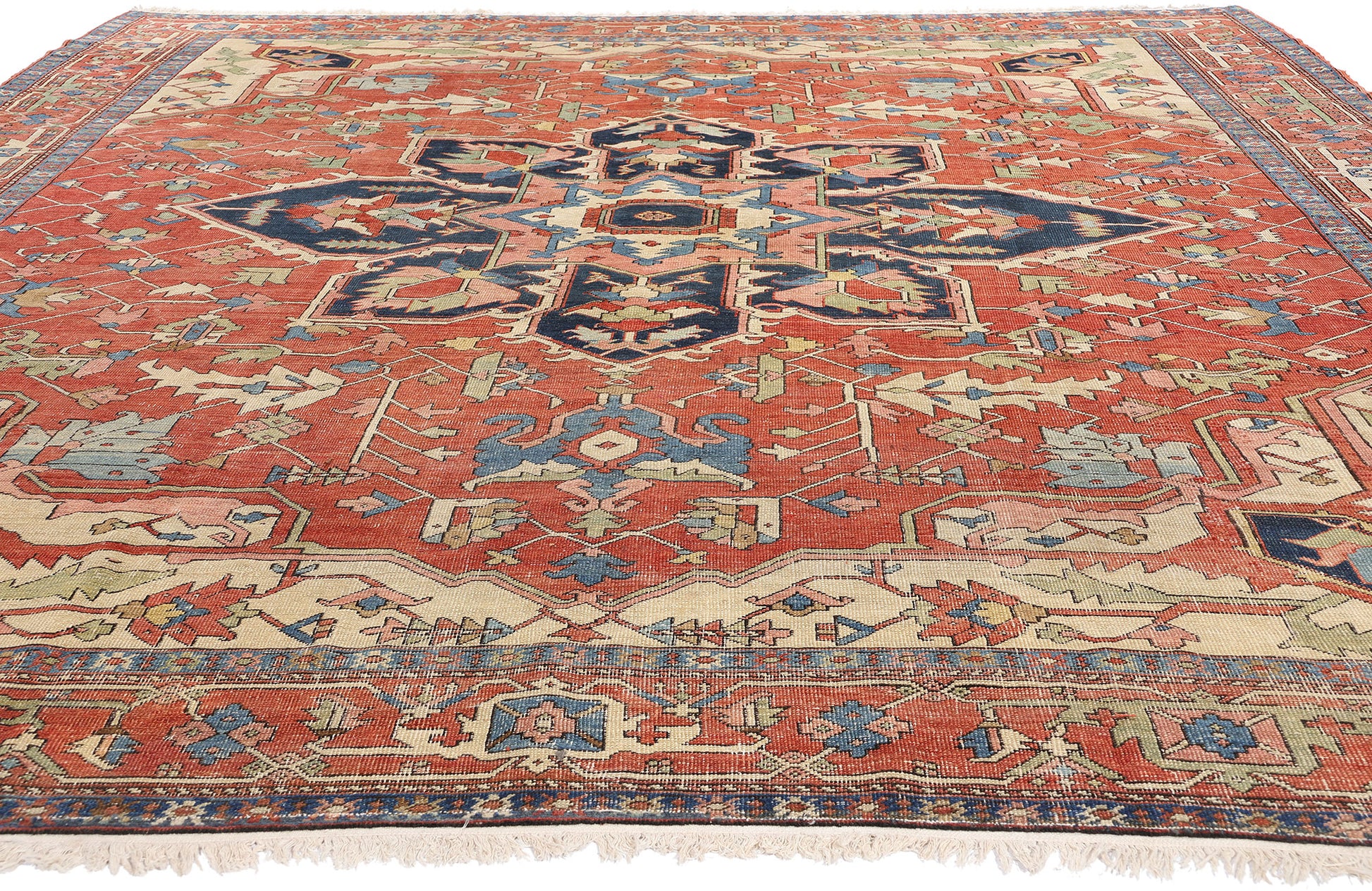 10 x 12 Antique Persian Serapi Rug 78671