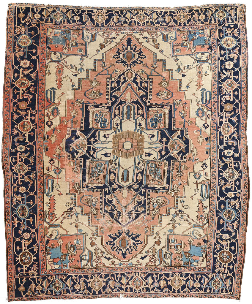 11 x 13 Antique Persian Serapi Rug 78902