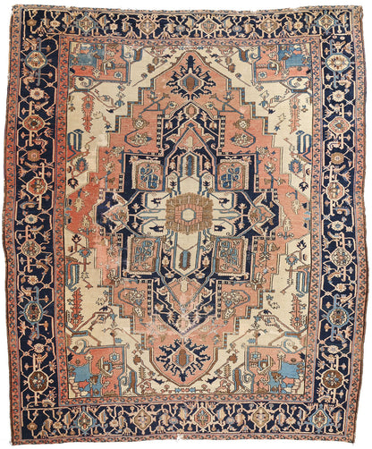 11 x 13 Antique Persian Serapi Rug 78902