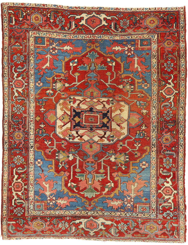 5 x 6 Antique Persian Serapi Rug 78168