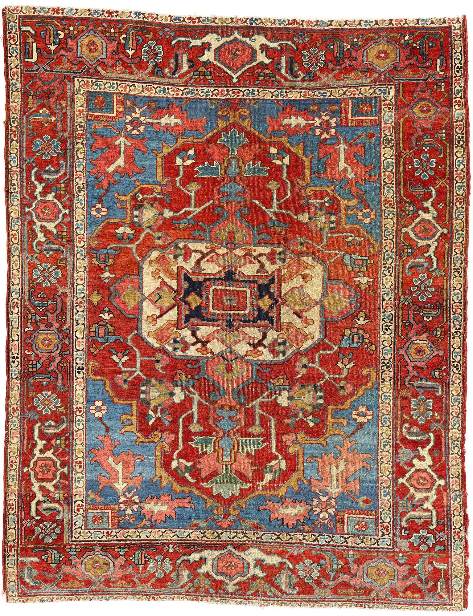 5 x 6 Antique Persian Serapi Rug 78168