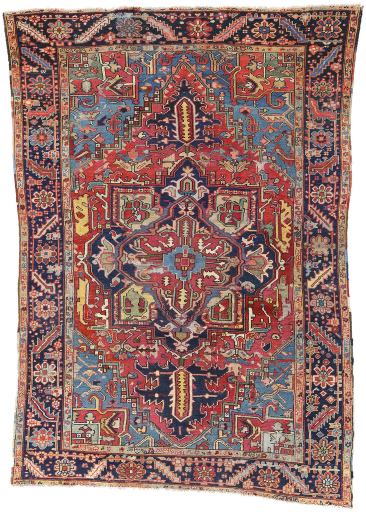 9 x 12 Antique Persian Serapi Rug 90025