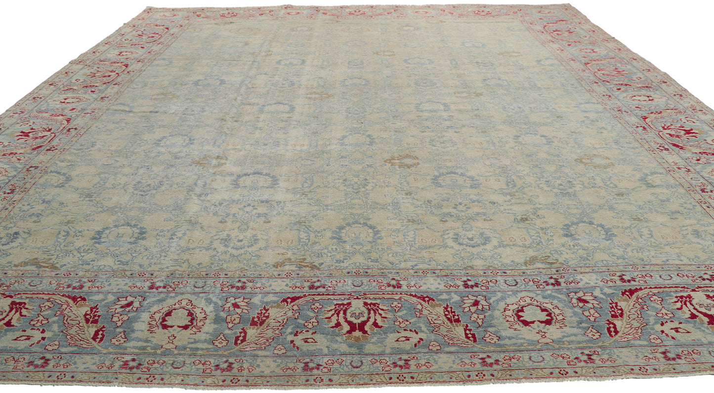 11 x 14 Antique-Worn Persian Tabriz Rug 53774