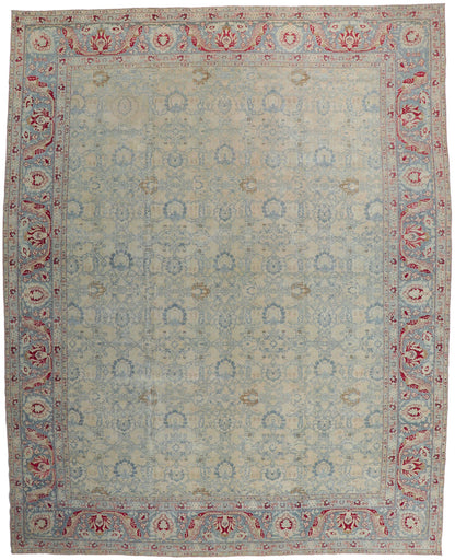 11 x 14 Antique-Worn Persian Tabriz Rug 53774
