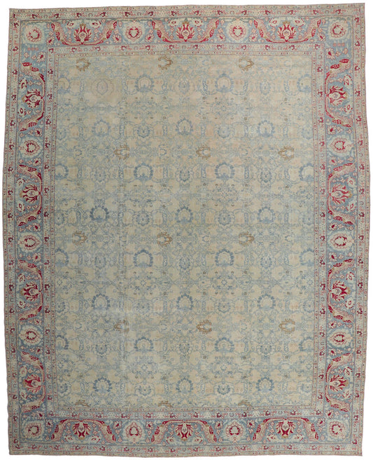 11 x 14 Antique-Worn Persian Tabriz Rug 53774