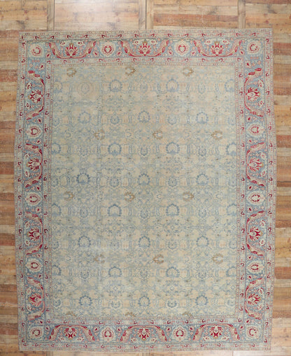 11 x 14 Antique-Worn Persian Tabriz Rug 53774
