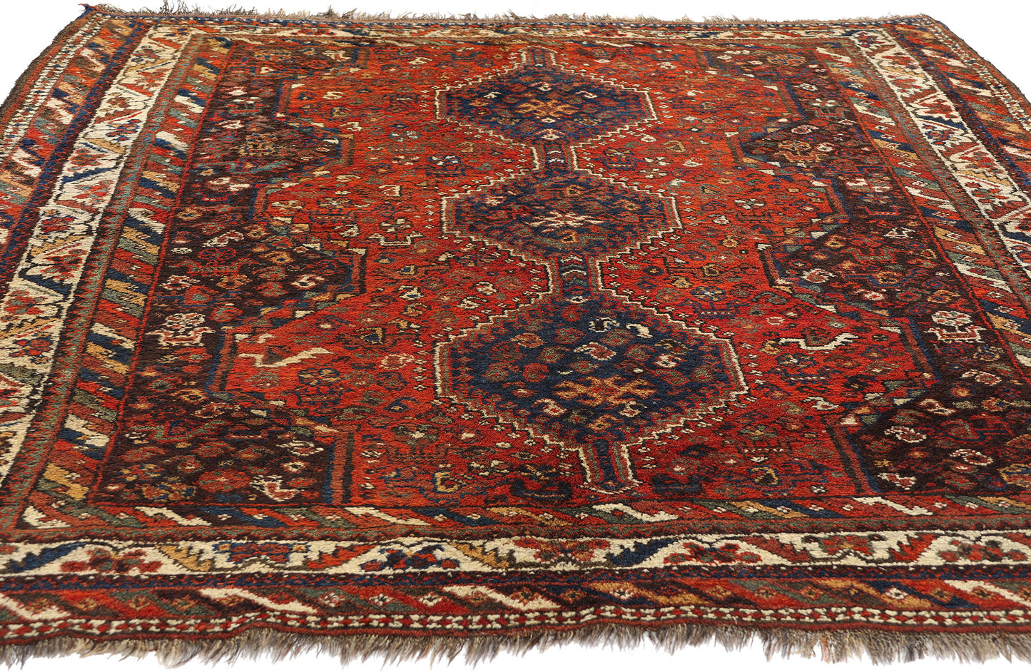 6 x 6 Antique Persian Shiraz Rug 78155