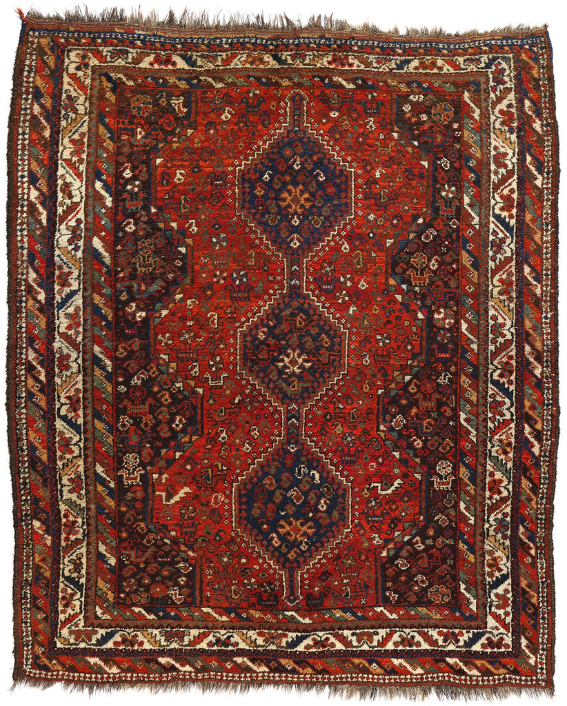 6 x 6 Antique Persian Shiraz Rug 78155