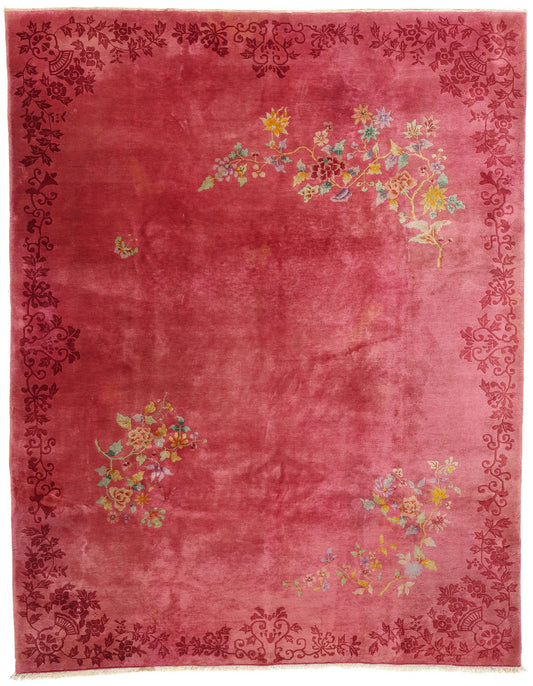 9 x 11 Antique Chinese Art Deco Rug 78894