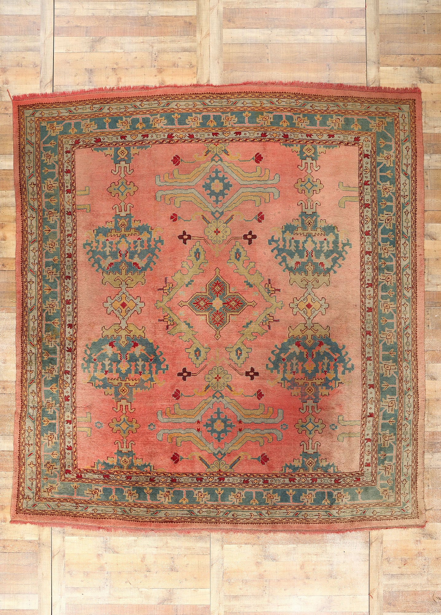 10 x 11 Antique Pink Turkish Oushak Rug 78729